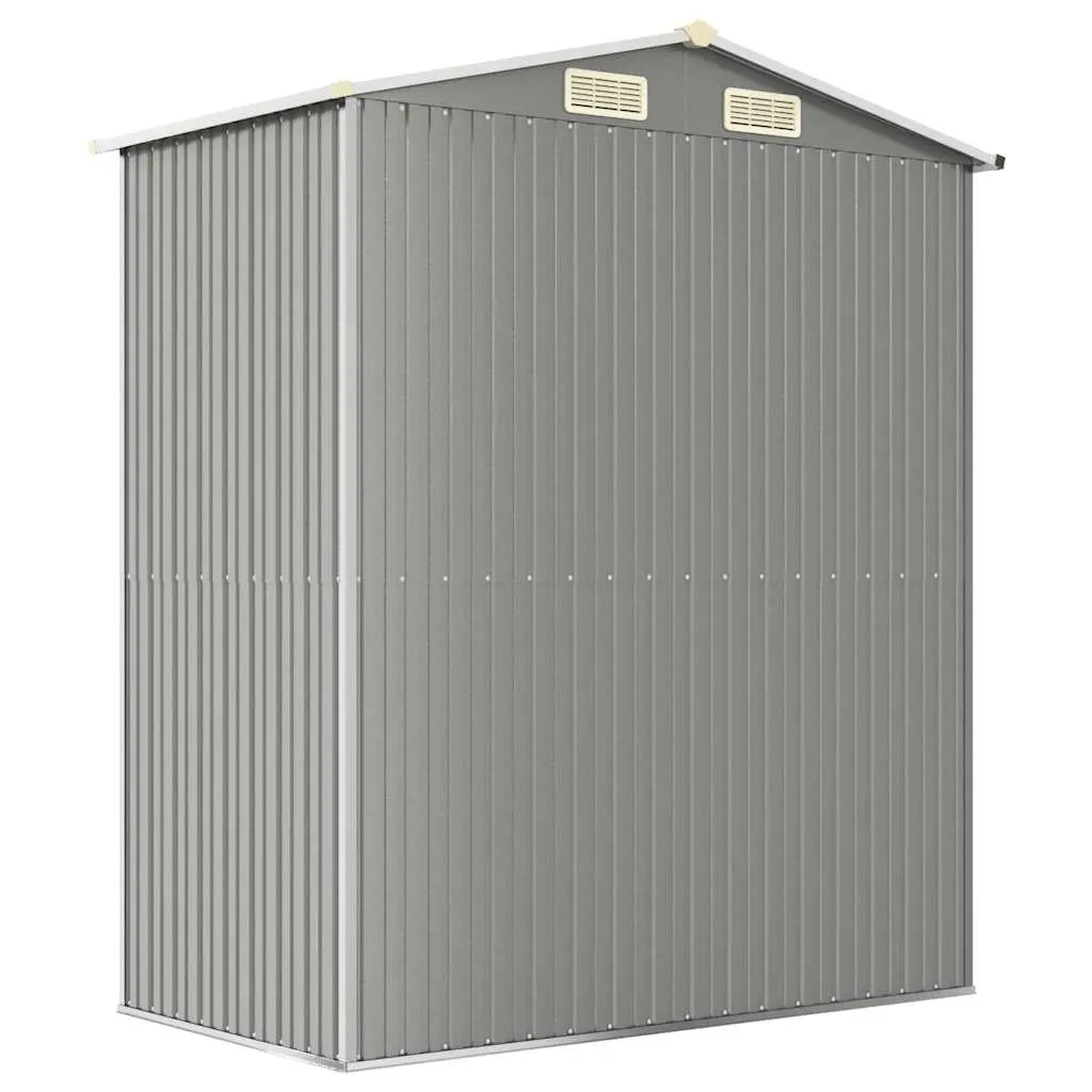 Garden Shed Light Grey Galvanised Steel Outdoor Storage 192x108x223cm
