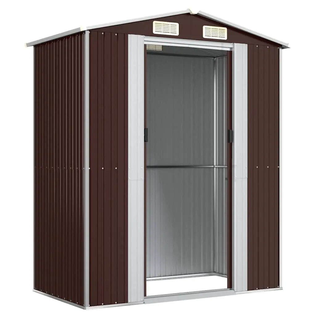 Garden Shed Dark Brown Galvanised Steel 192x108x223cm