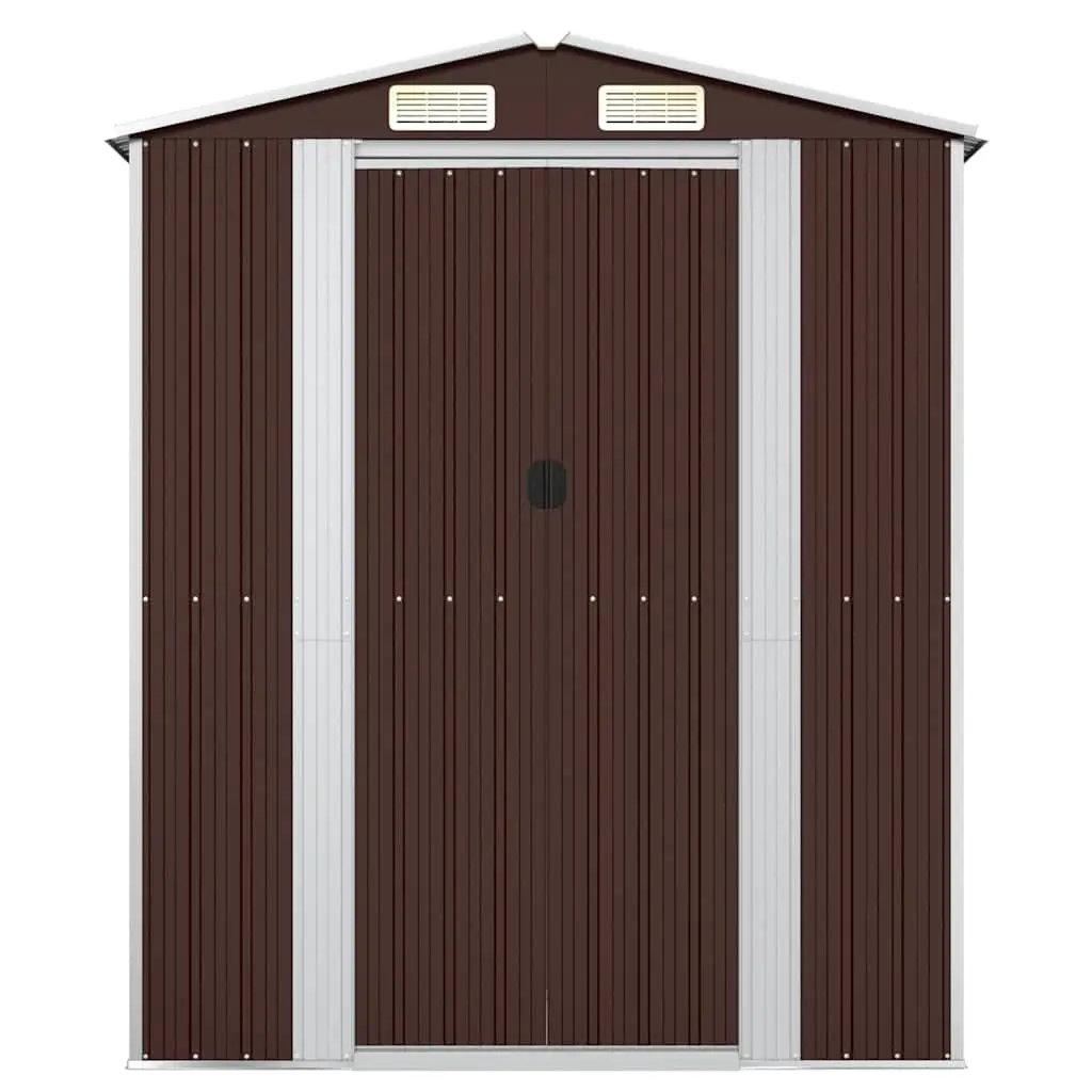 Garden Shed Dark Brown Galvanised Steel 192x108x223cm