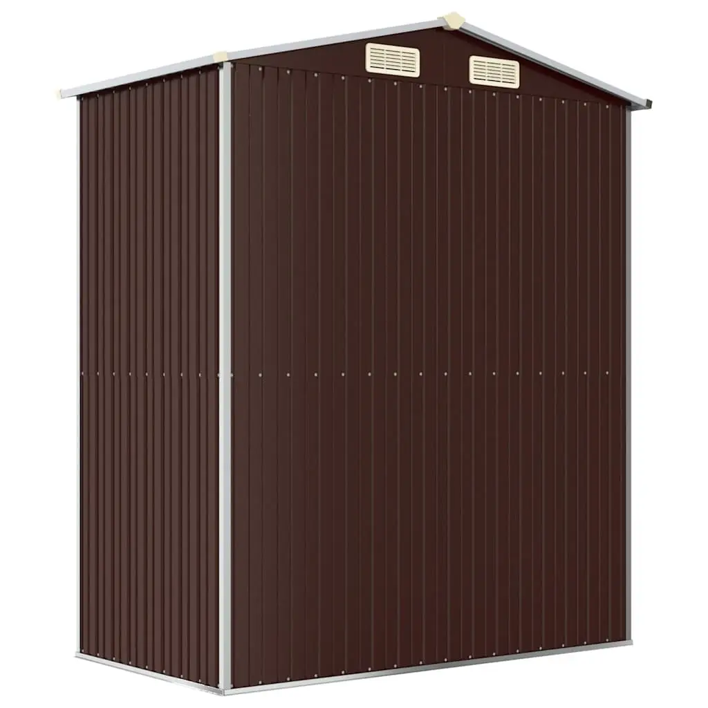 Garden Shed Dark Brown Galvanised Steel 192x108x223cm