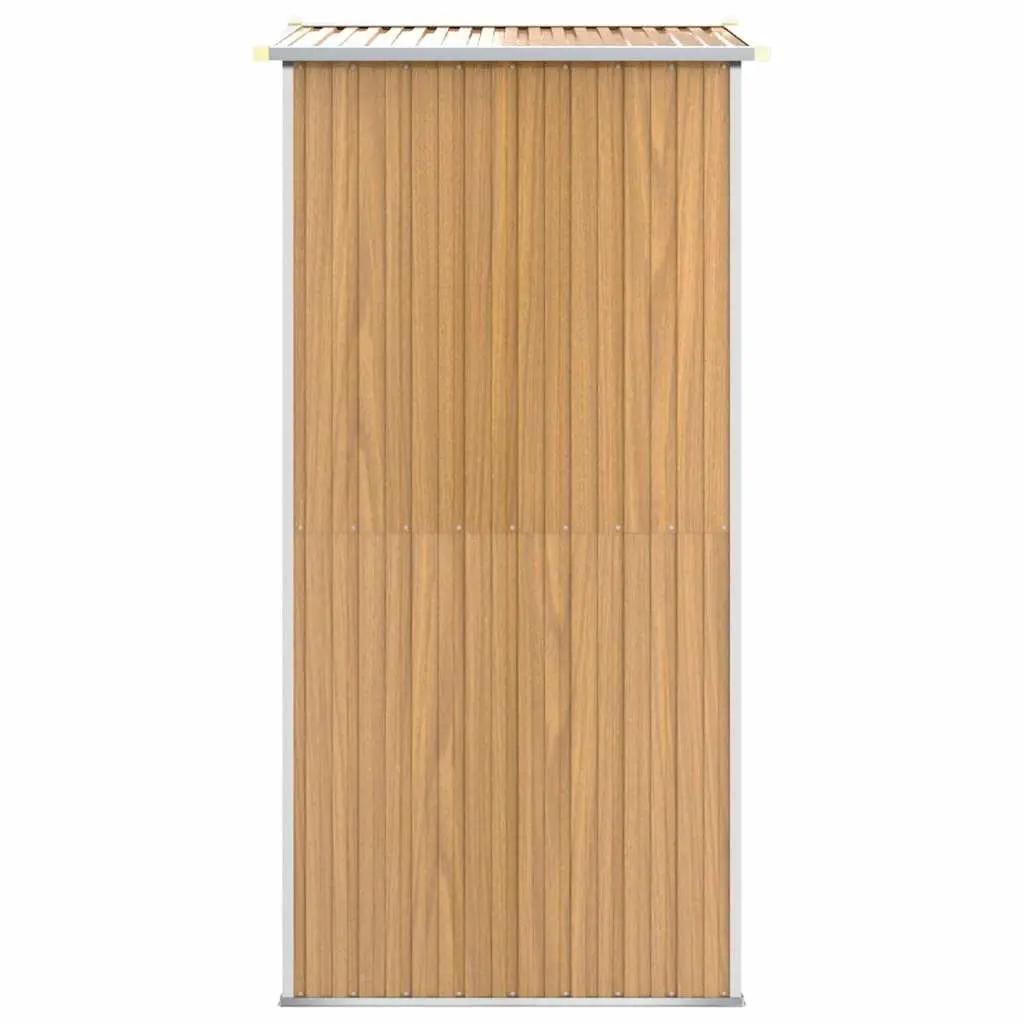 Garden Shed Outdoor Storage Light Brown Galvanised Steel Tool Equipment House