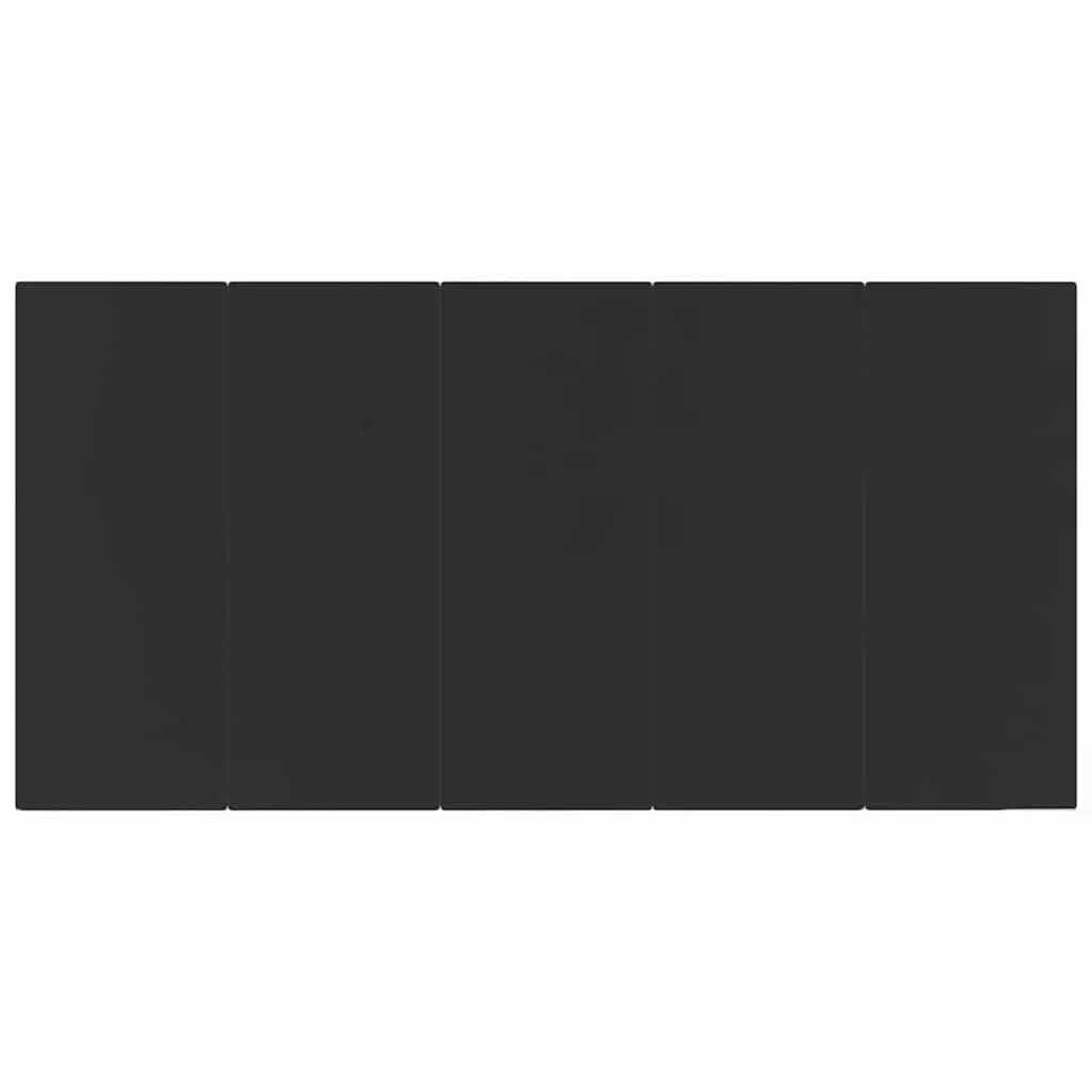 Garden Dining Table Black Powder-coated Steel Tempered Glass 200x100x74cm