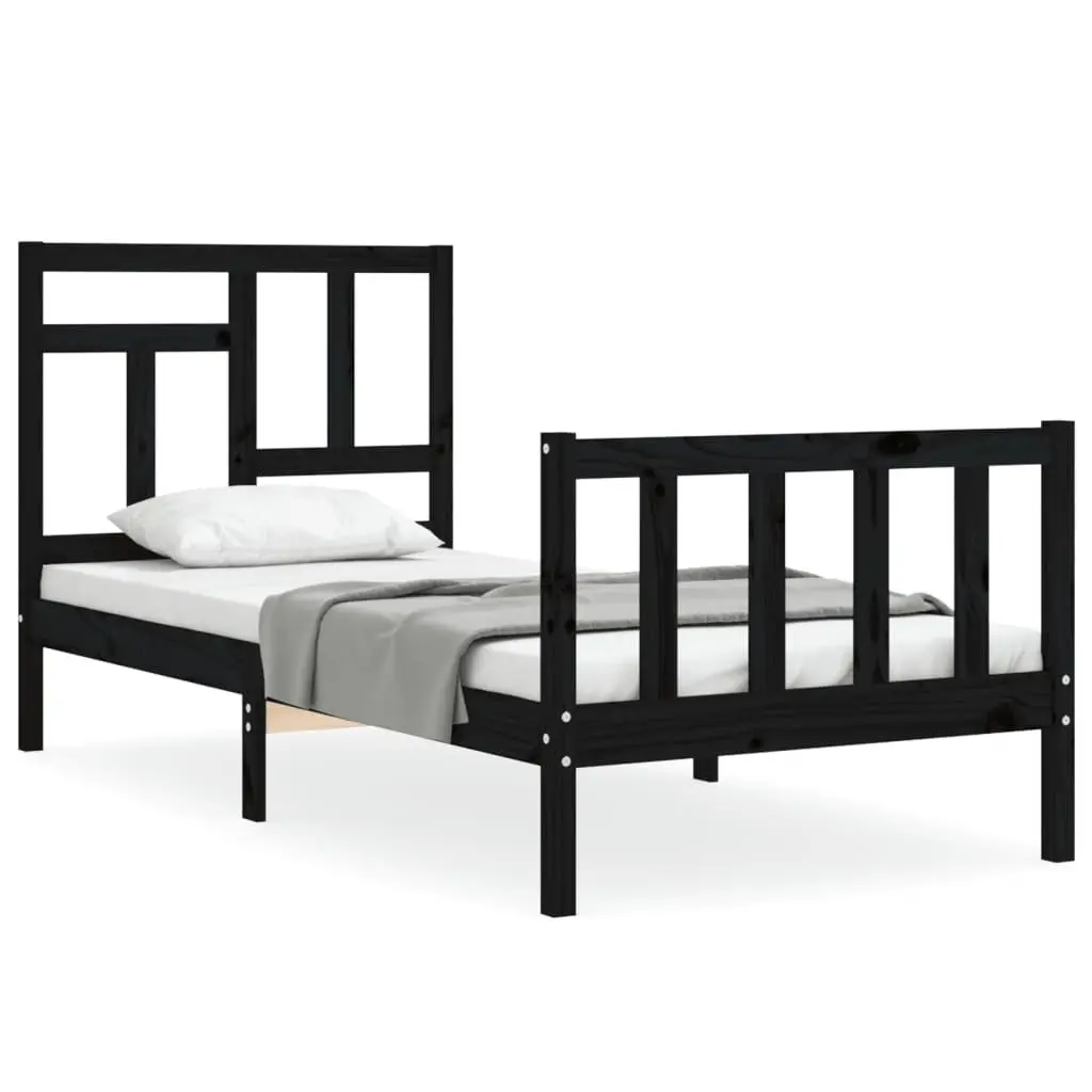 Black Pine Bed Frame 90x190 cm