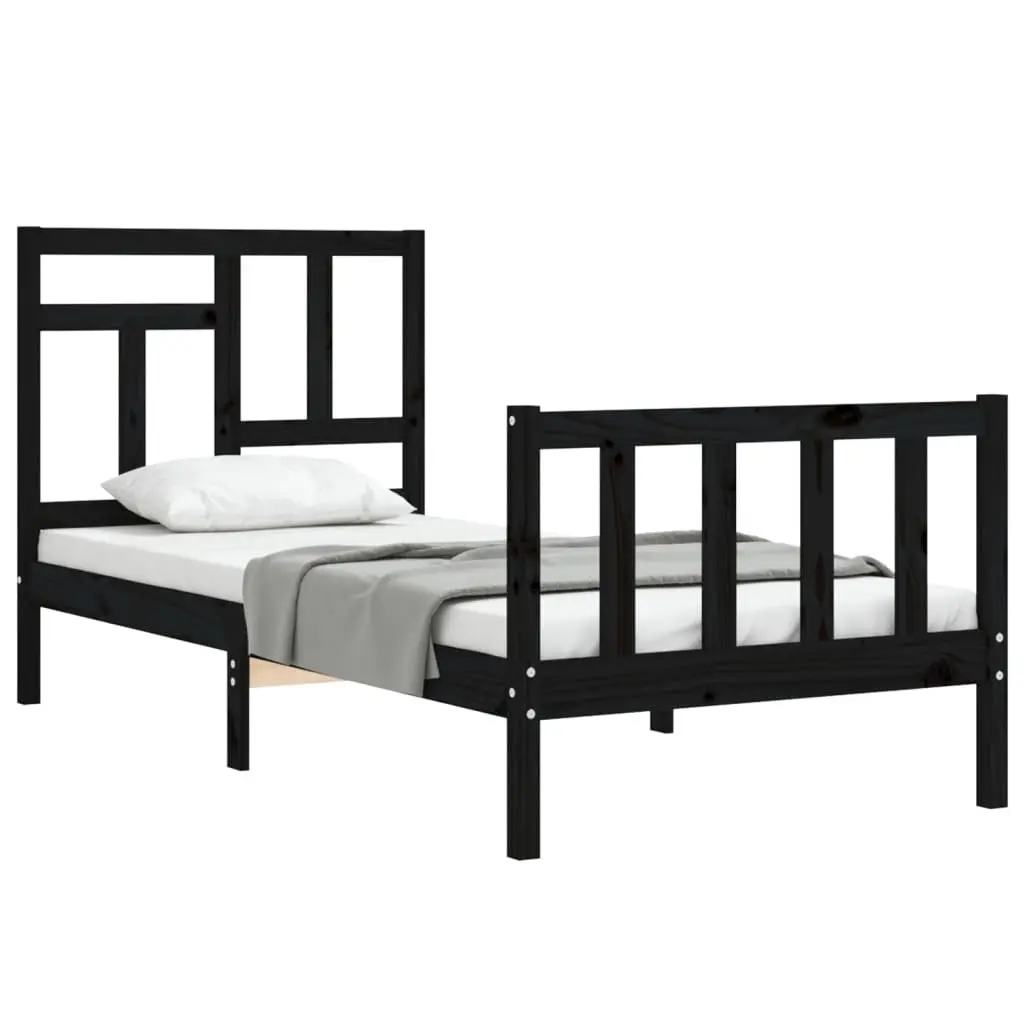 Black Pine Bed Frame 90x190 cm