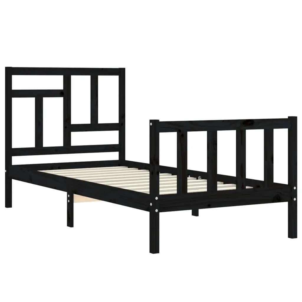 Black Pine Bed Frame 90x190 cm
