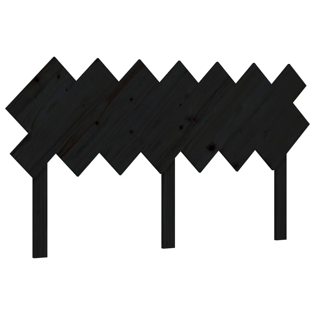 Bed Frame 150x200 cm Solid Pine Wood Headboard Footboard Black Bedroom Furniture