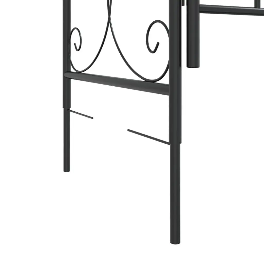 Garden Arch with Gate Black Steel Outdoor Trellis Structure 108x45x235cm