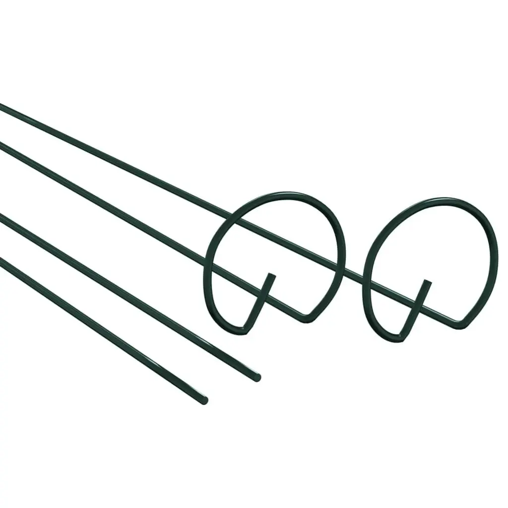 Garden Plant Stakes Dark Green 40cm Steel Support Stake 20 Piece