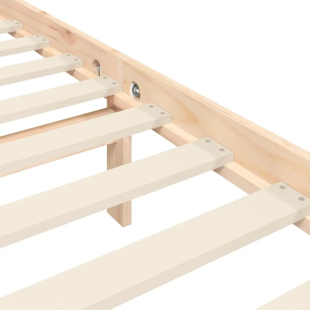 Solid Wood Bed Frame Pine Wooden with Headboard 135x190 cm