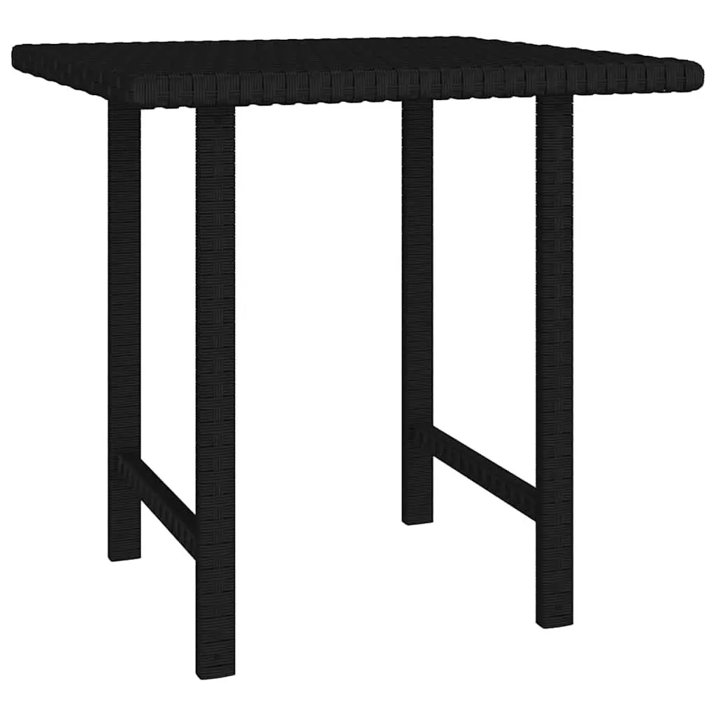 Side Tables Set of 3 Black Poly Rattan Outdoor Garden Accent End Tables