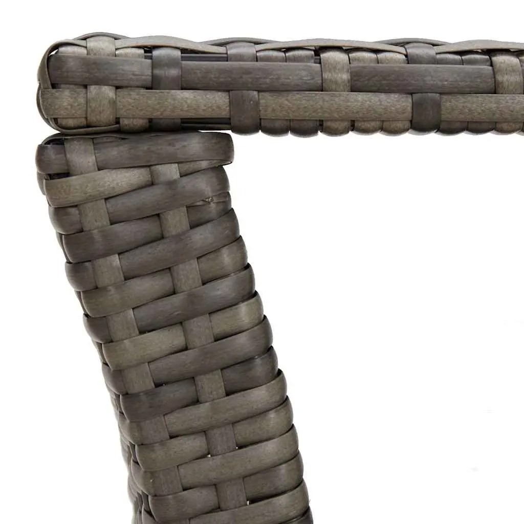 Coffee Table Grey Outdoor Garden Patio Poly Rattan with Storage Shelf 100 x 50 x 40 cm