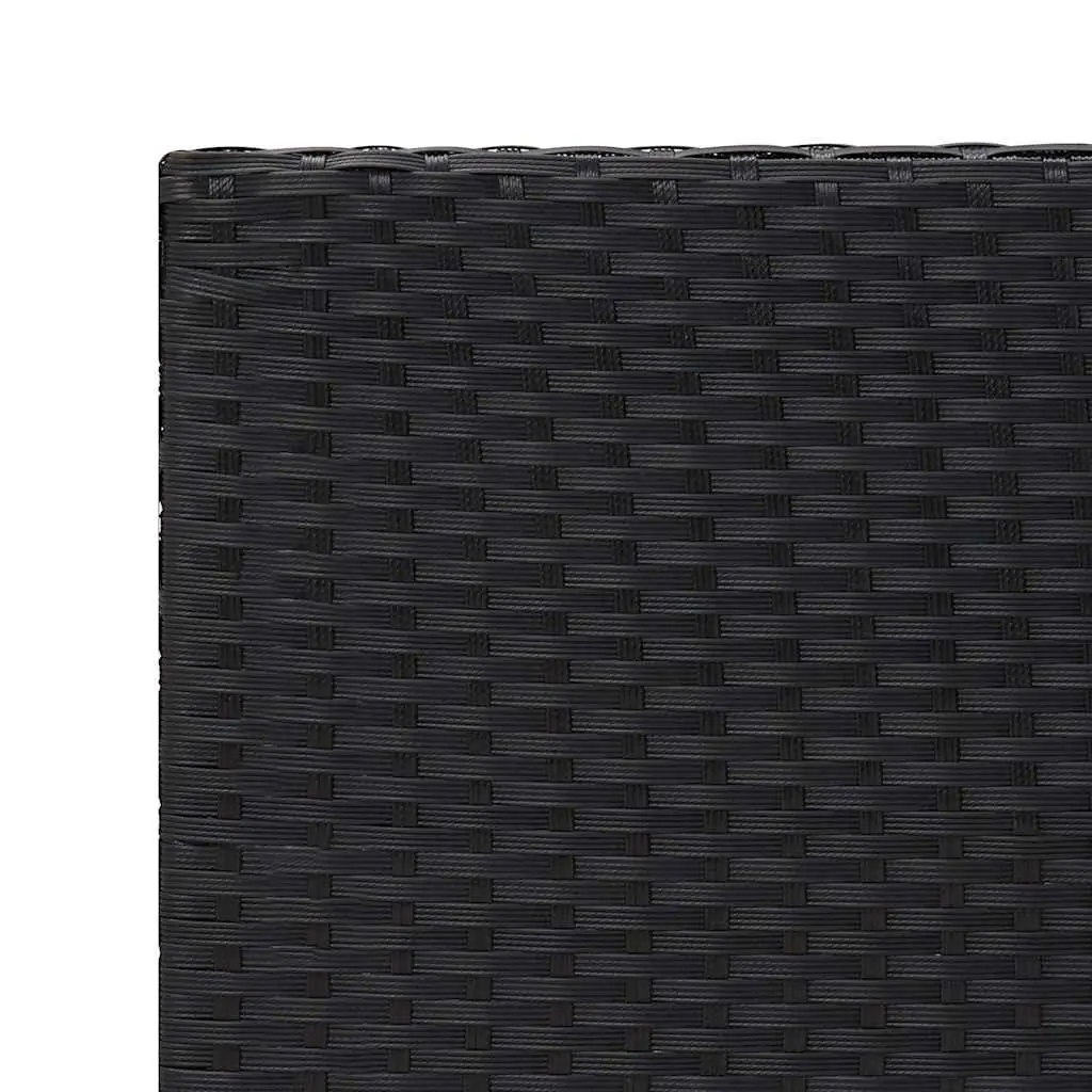Side Table Black Poly Rattan 55x45x49cm Outdoor Indoor Accent End Table Storage