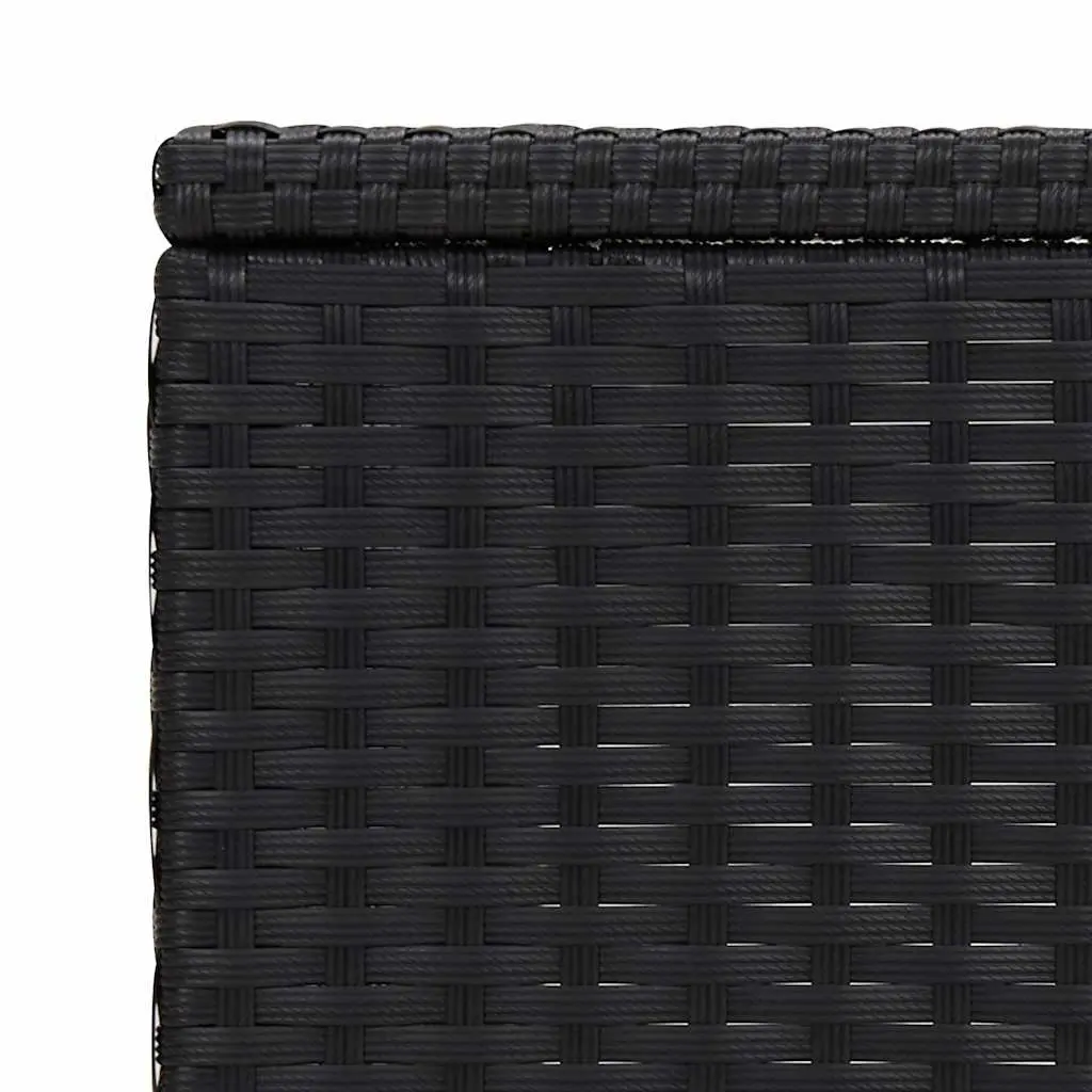 C-Shaped Side Table Black Weather Resistant 40x35x60cm Poly Rattan Accent End Table