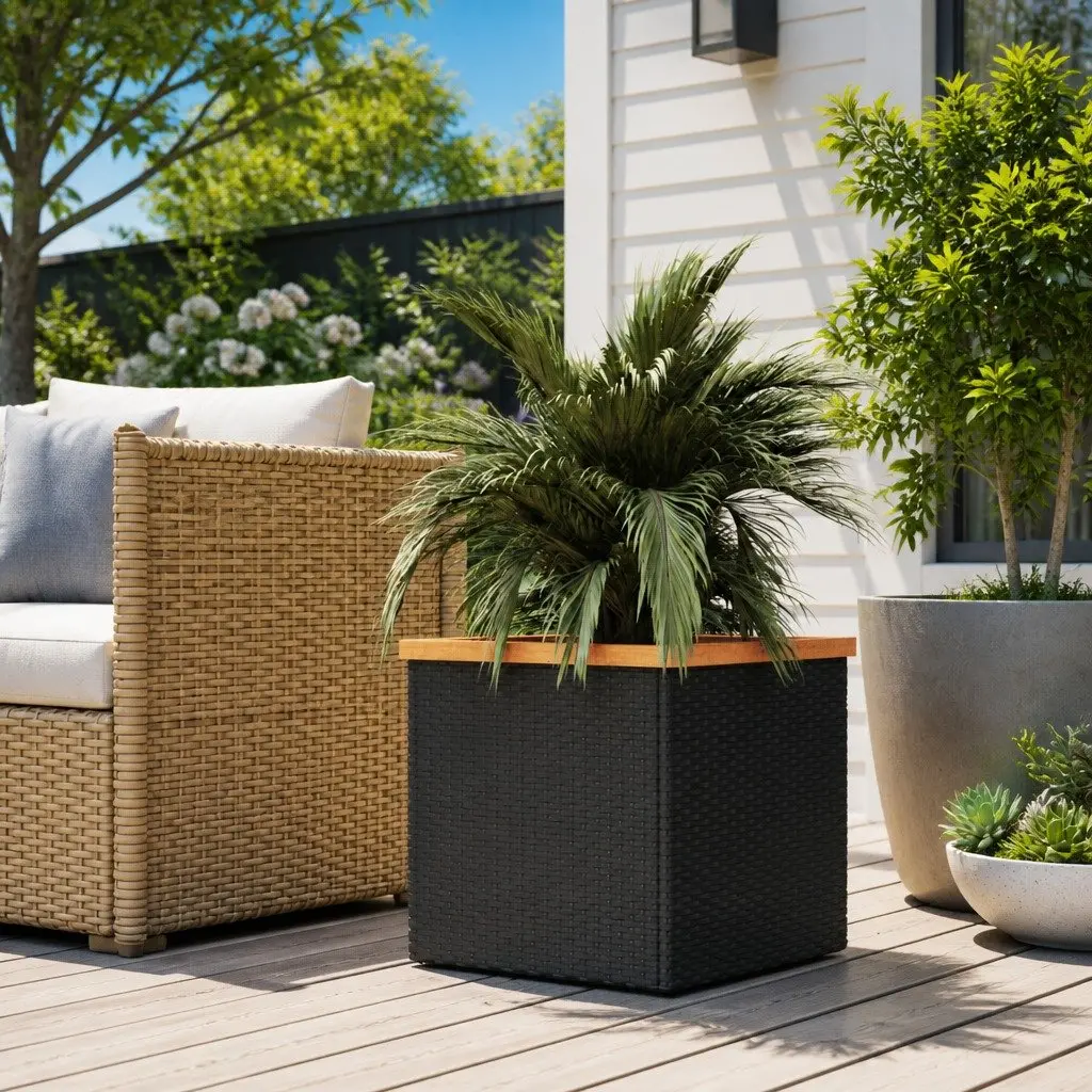 Black Planter for Outdoor Gardening