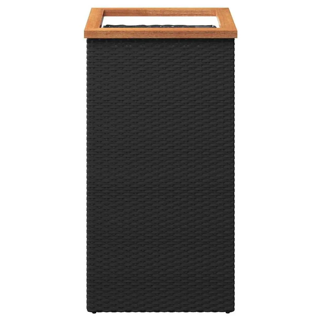 Planter Black Poly Rattan Raised Garden Bed 40x40x80 cm