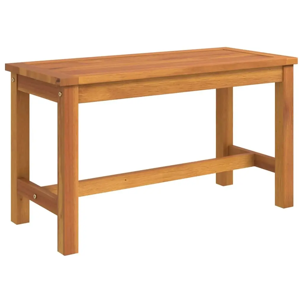 Solid Wood Garden Bench Sturdy Acacia Outdoor Seating 80 x 35 x 45 cm