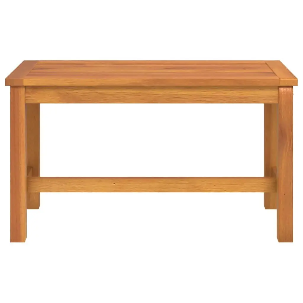 Solid Wood Garden Bench Sturdy Acacia Outdoor Seating 80 x 35 x 45 cm