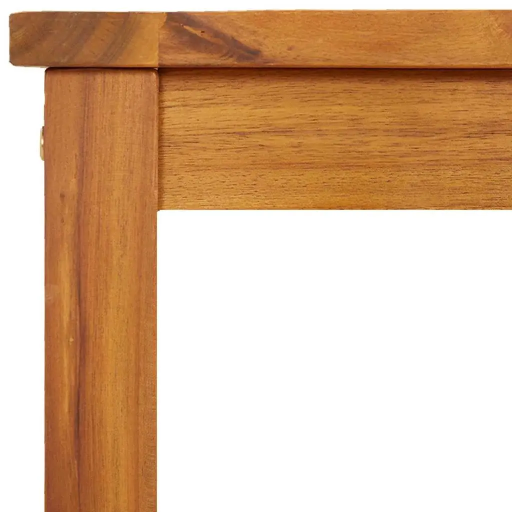 Solid Wood Garden Bench Sturdy Acacia Outdoor Seating 80 x 35 x 45 cm