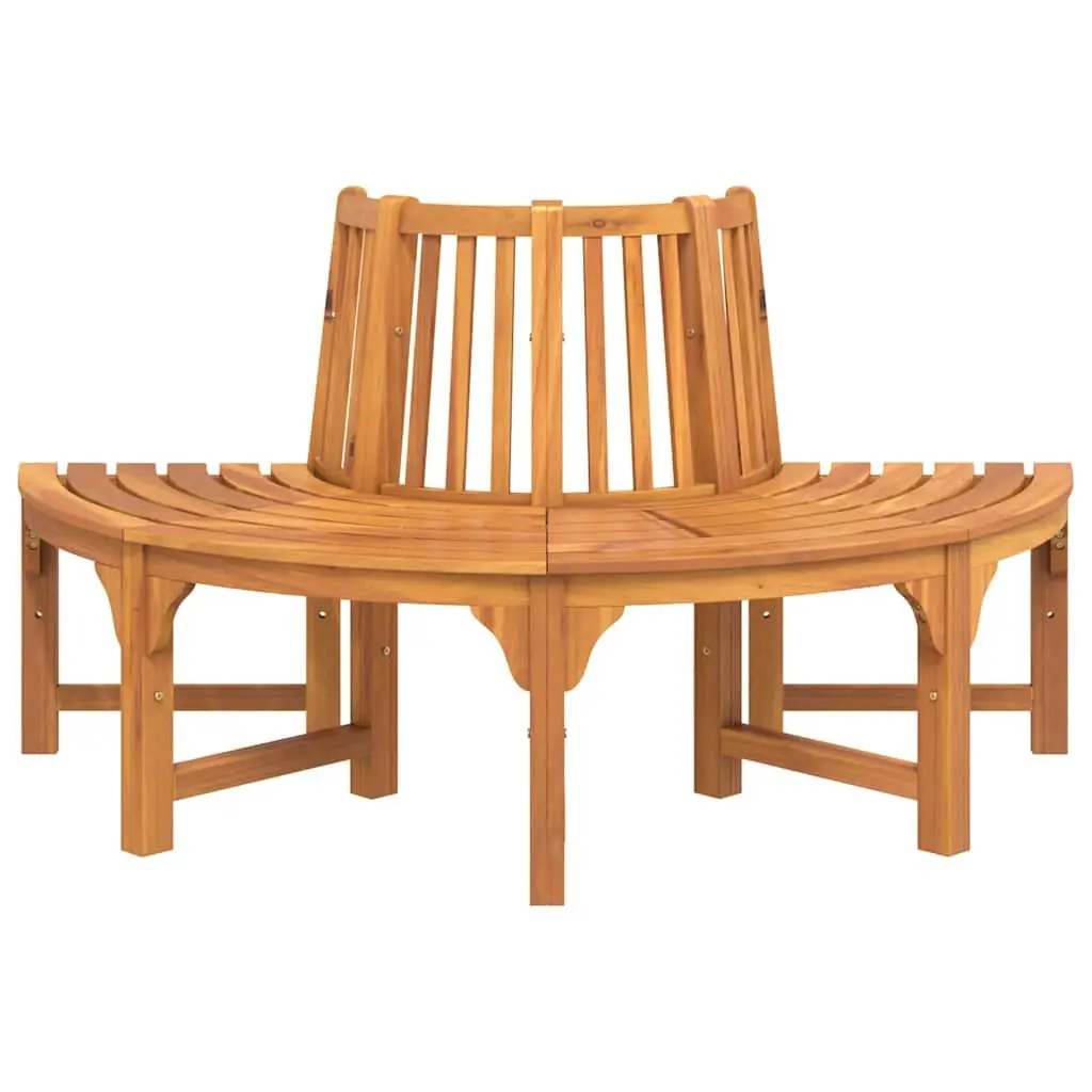 Half Round Tree Bench Outdoor Seating Ø160cm Solid Eucalyptus Wood Brown