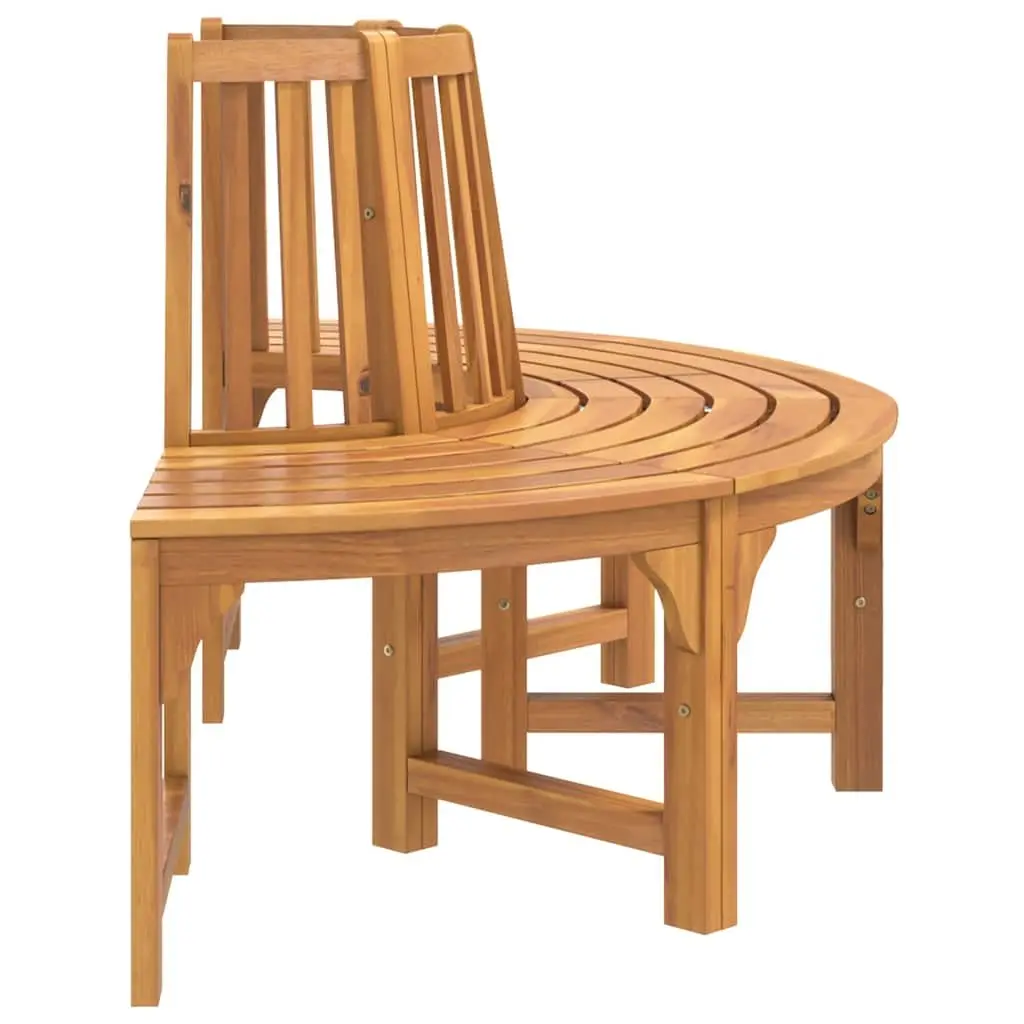 Half Round Tree Bench Outdoor Seating Ø160cm Solid Eucalyptus Wood Brown