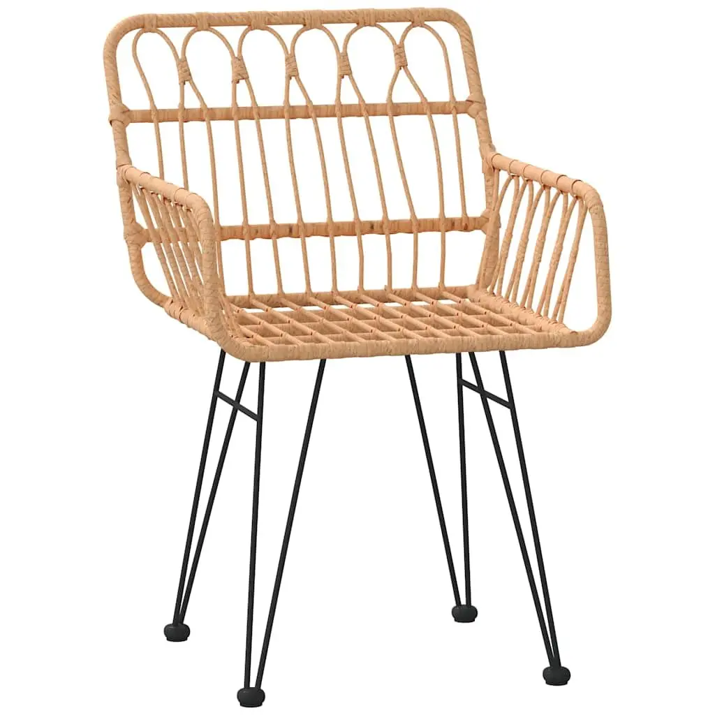 Outdoor Garden Chairs 2 pcs with Armrest Backrest Patio Seating Brown