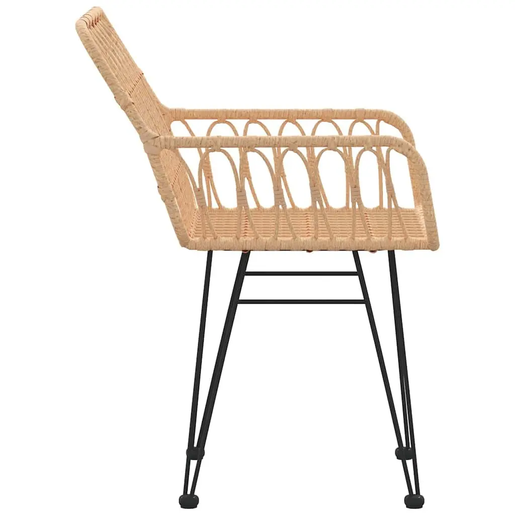 Outdoor Garden Chairs 2 pcs with Armrest Backrest Patio Seating Brown