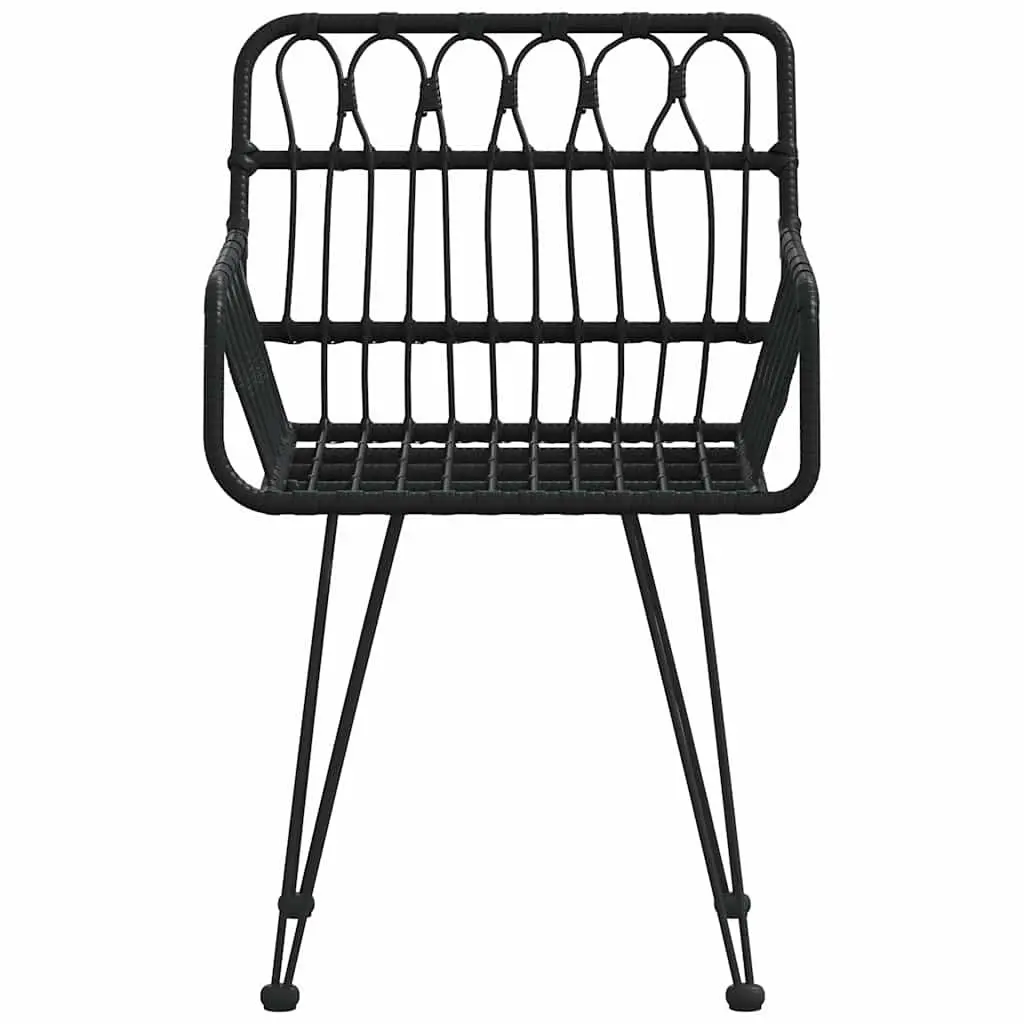 Garden Chairs Black Armrest Backrest 2 Pcs Outdoor Patio Seating Furniture Set