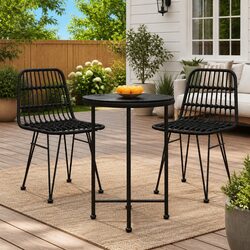 Your Outdoor Dining Solution: Black Round Table Ø55cm