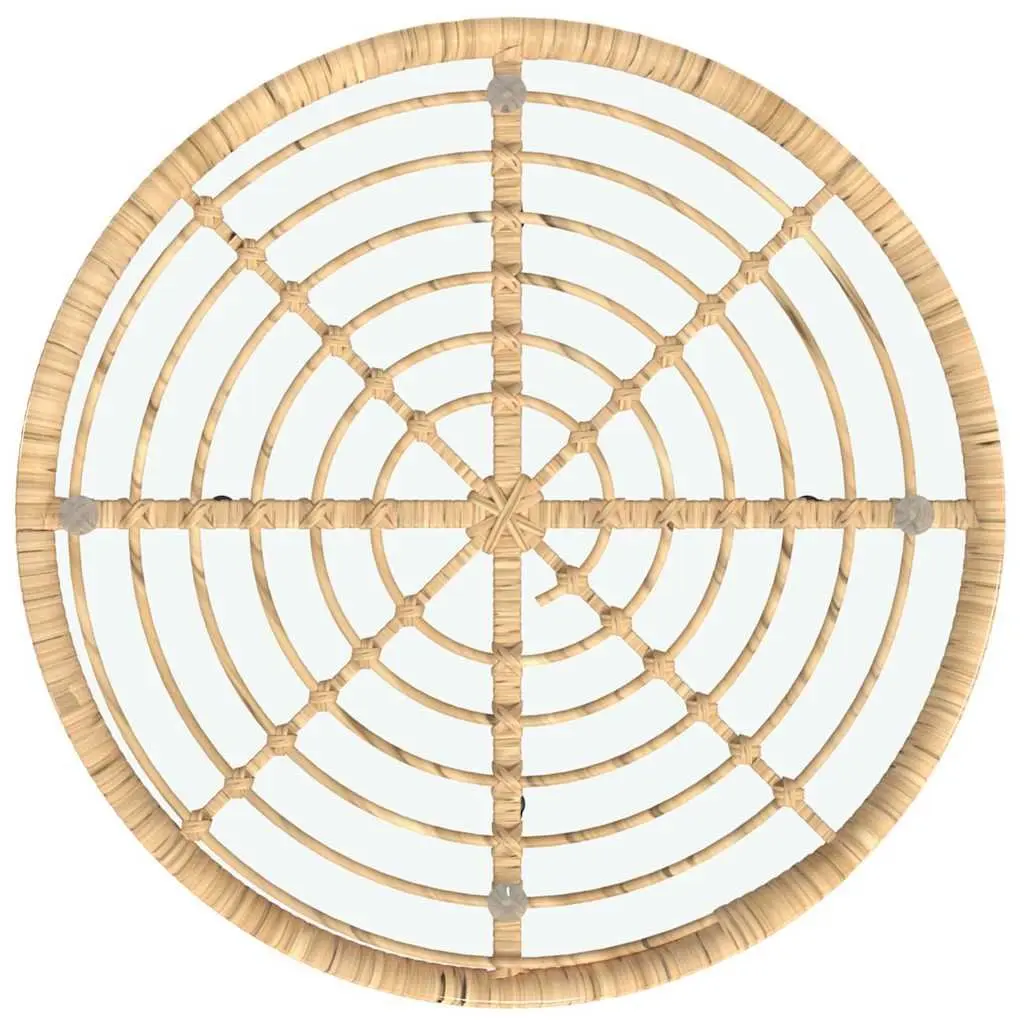 Round Dining Table Tempered Glass Steel Frame 80cm