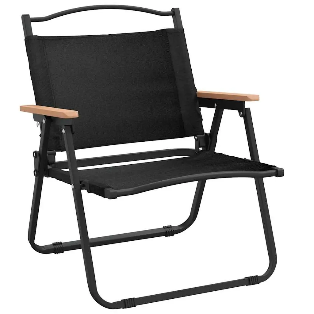 Camping Chairs Lightweight Portable Folding Black 2 Piece