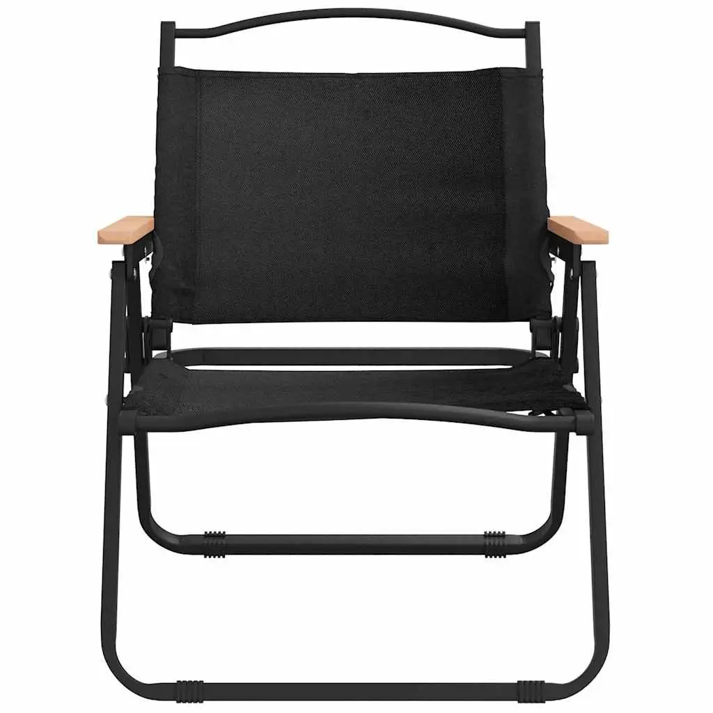Camping Chairs Lightweight Portable Folding Black 2 Piece