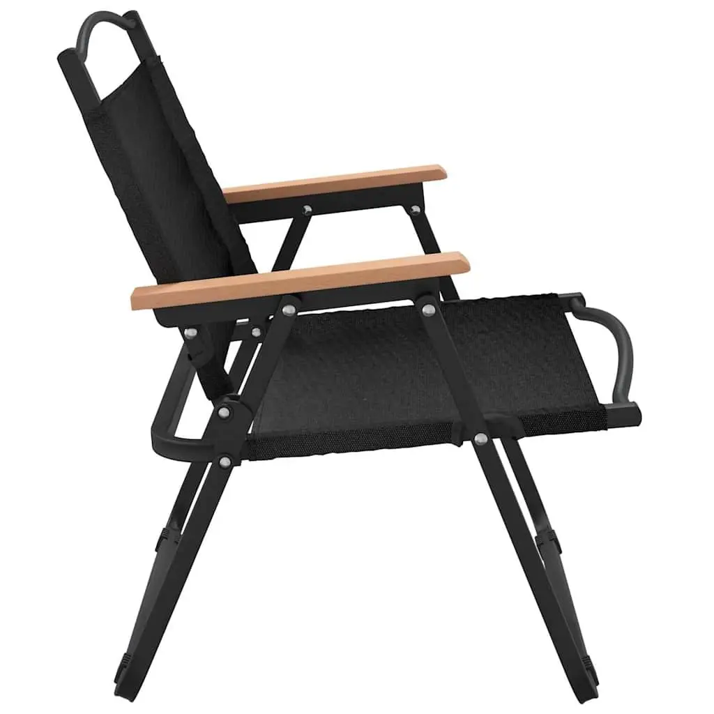 Camping Chairs Lightweight Portable Folding Black 2 Piece