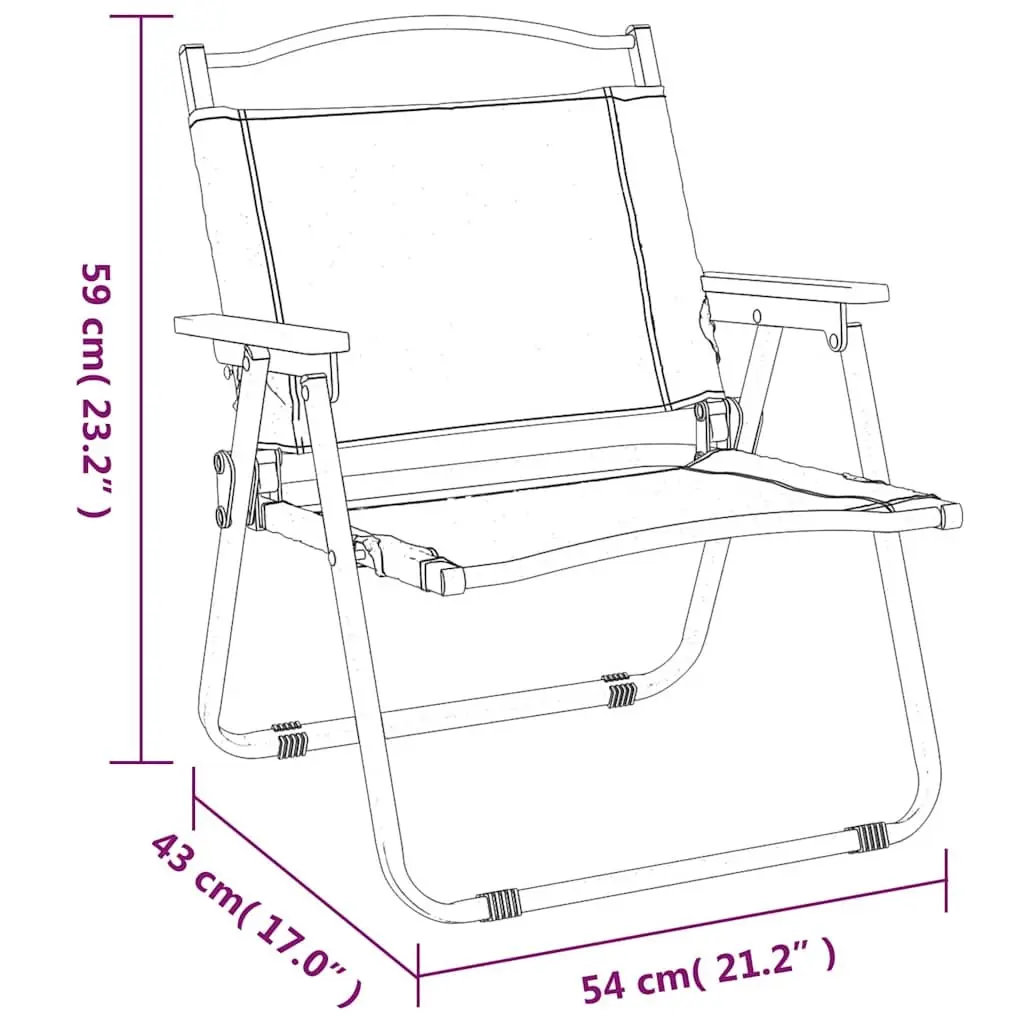 Camping Chairs Lightweight Portable Folding Black 2 Piece