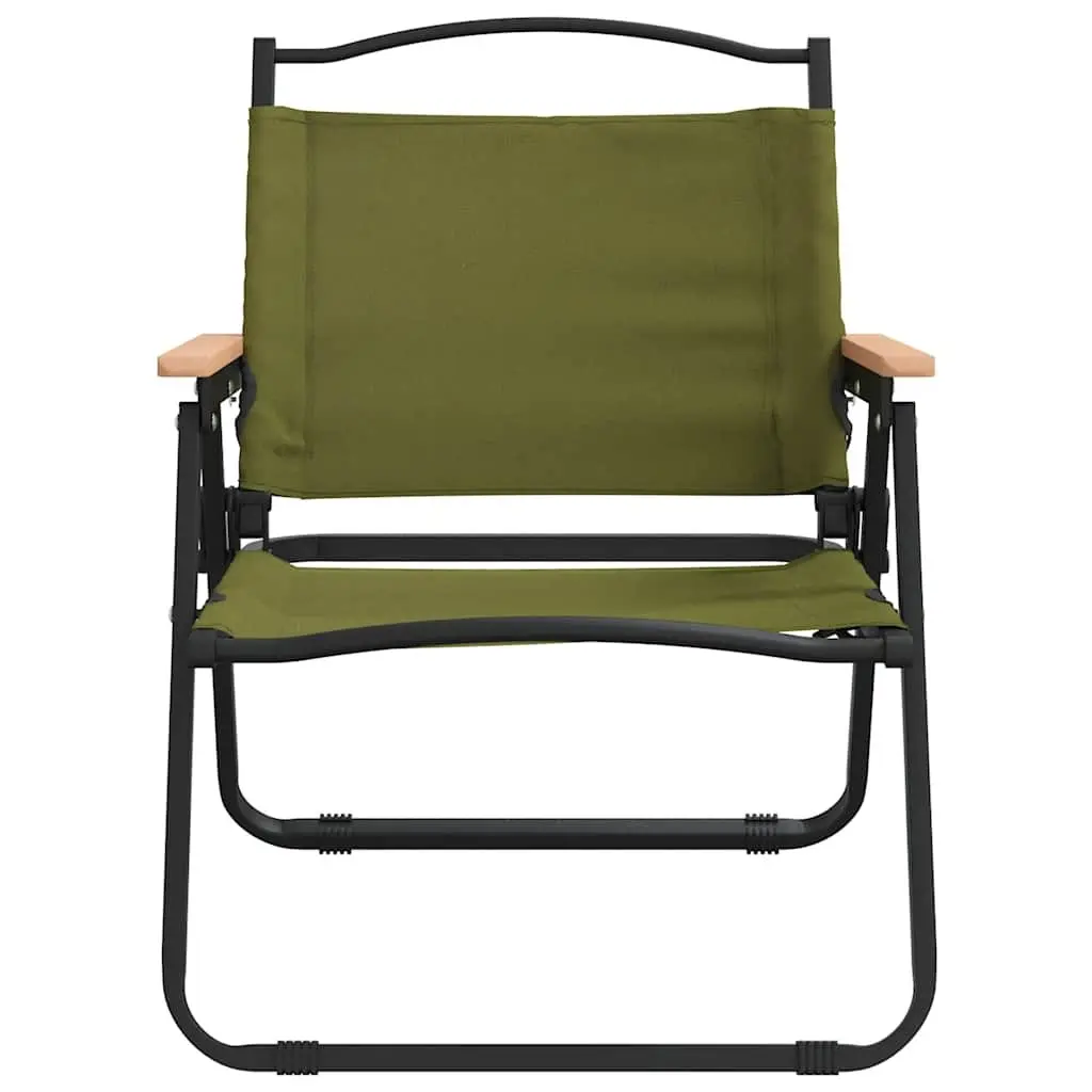 Camping Chairs Portable Folding 2 Piece Green