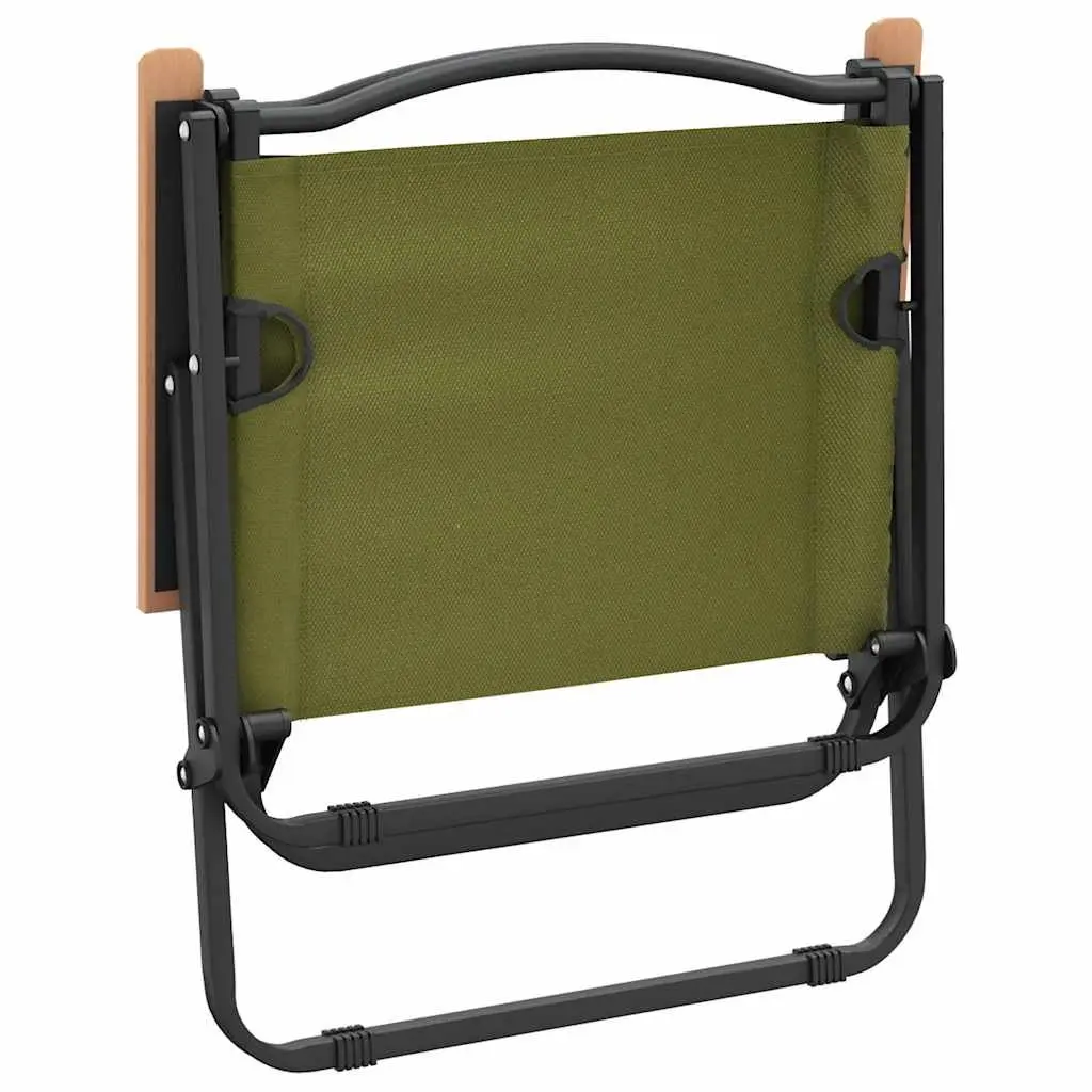 Camping Chairs Portable Folding 2 Piece Green