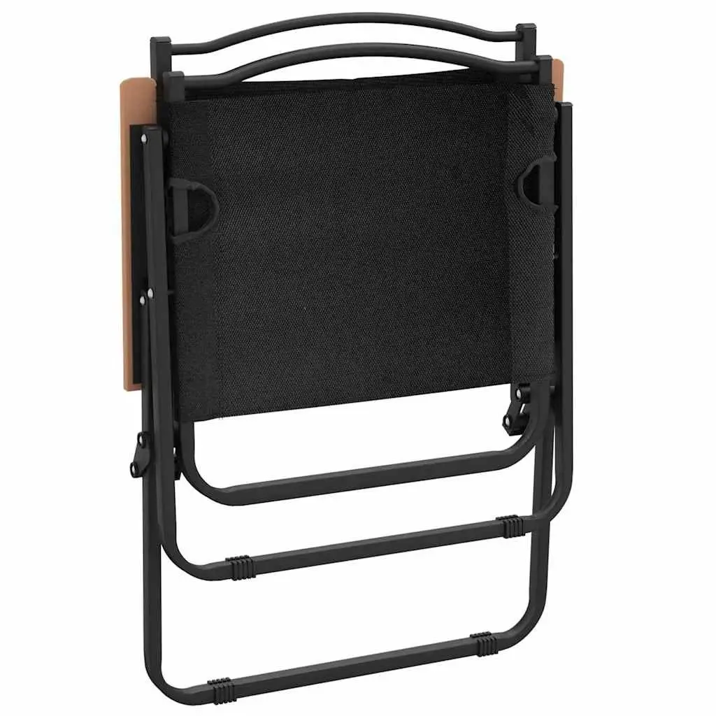 Folding Portable Black Camping Chairs Lightweight Portable Seating 2 Piece