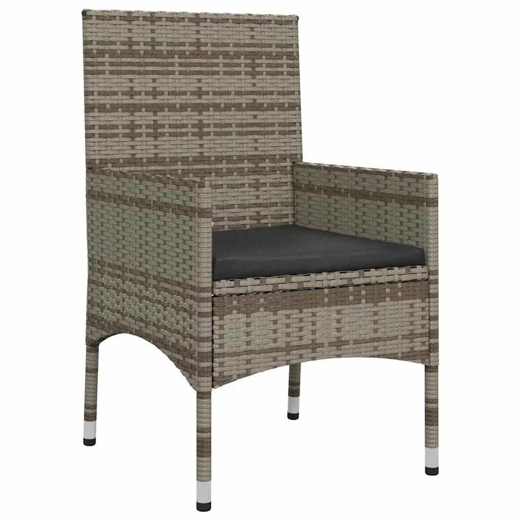 Garden Lounge Set Grey Poly Rattan 4 Piece Outdoor Furniture with Cushions
