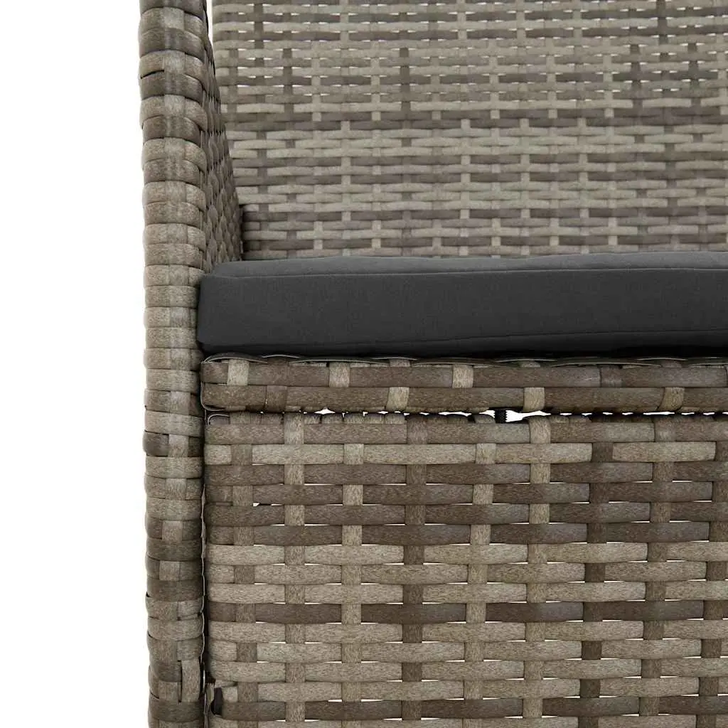 Garden Lounge Set Grey Poly Rattan 4 Piece Outdoor Furniture with Cushions