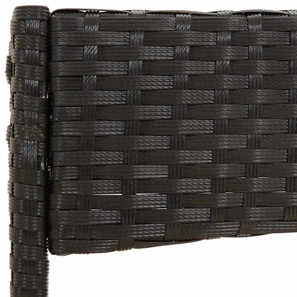 Garden Lounge Set Poly Rattan Black 4 Piece with Cushions