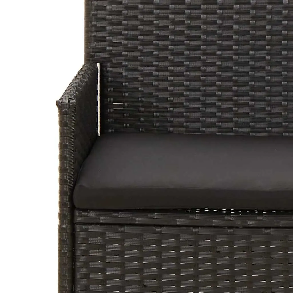 Garden Lounge Set Poly Rattan Black 4 Piece with Cushions