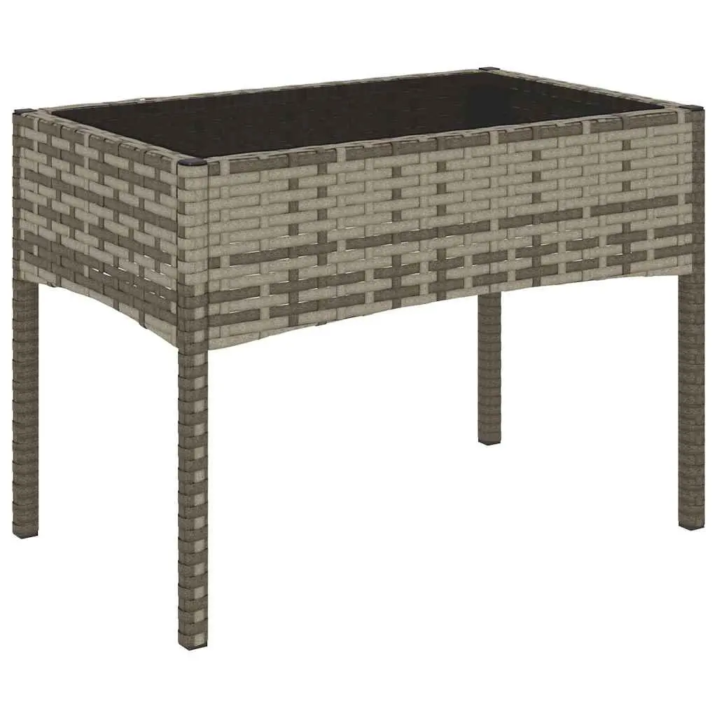 Garden Lounge Set Grey Poly Rattan 4 Piece Outdoor Furniture with Cushions