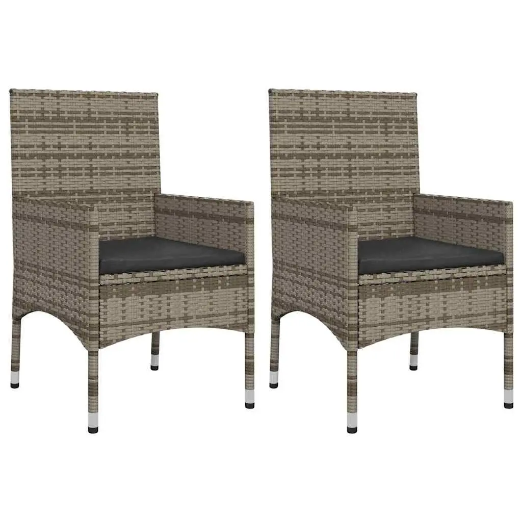 Garden Lounge Set Grey Poly Rattan 4 Piece Outdoor Furniture with Cushions
