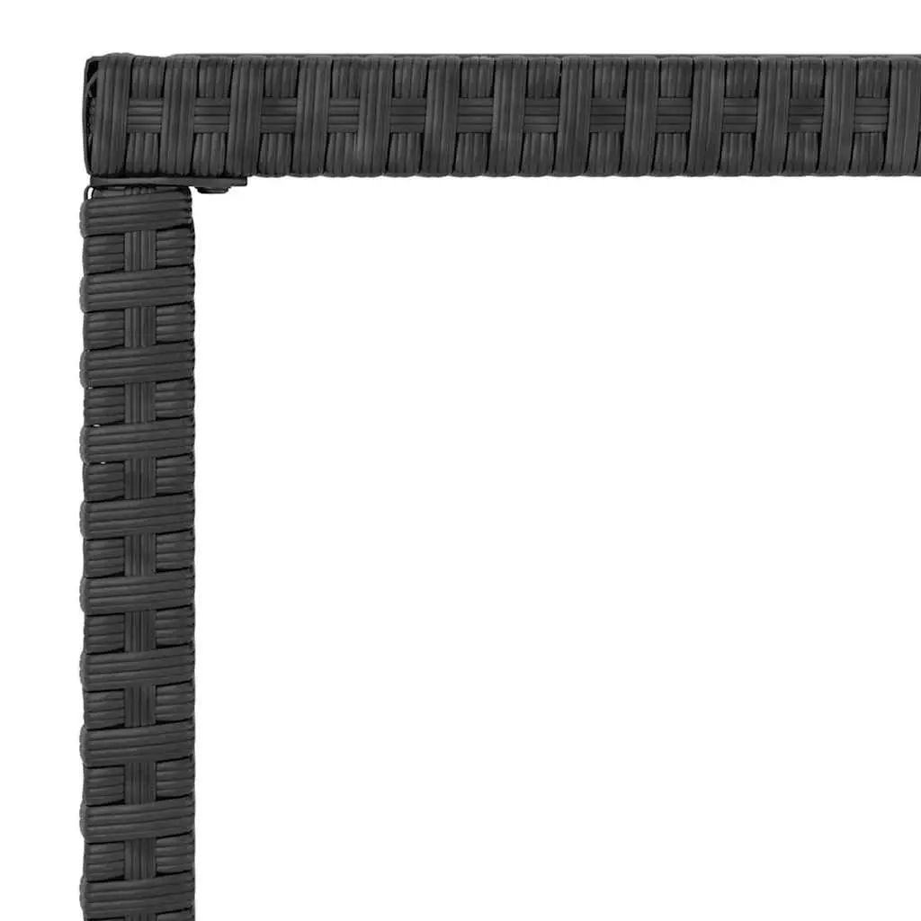 Garden Lounge Set Black Poly Rattan with Cushions 4 Piece