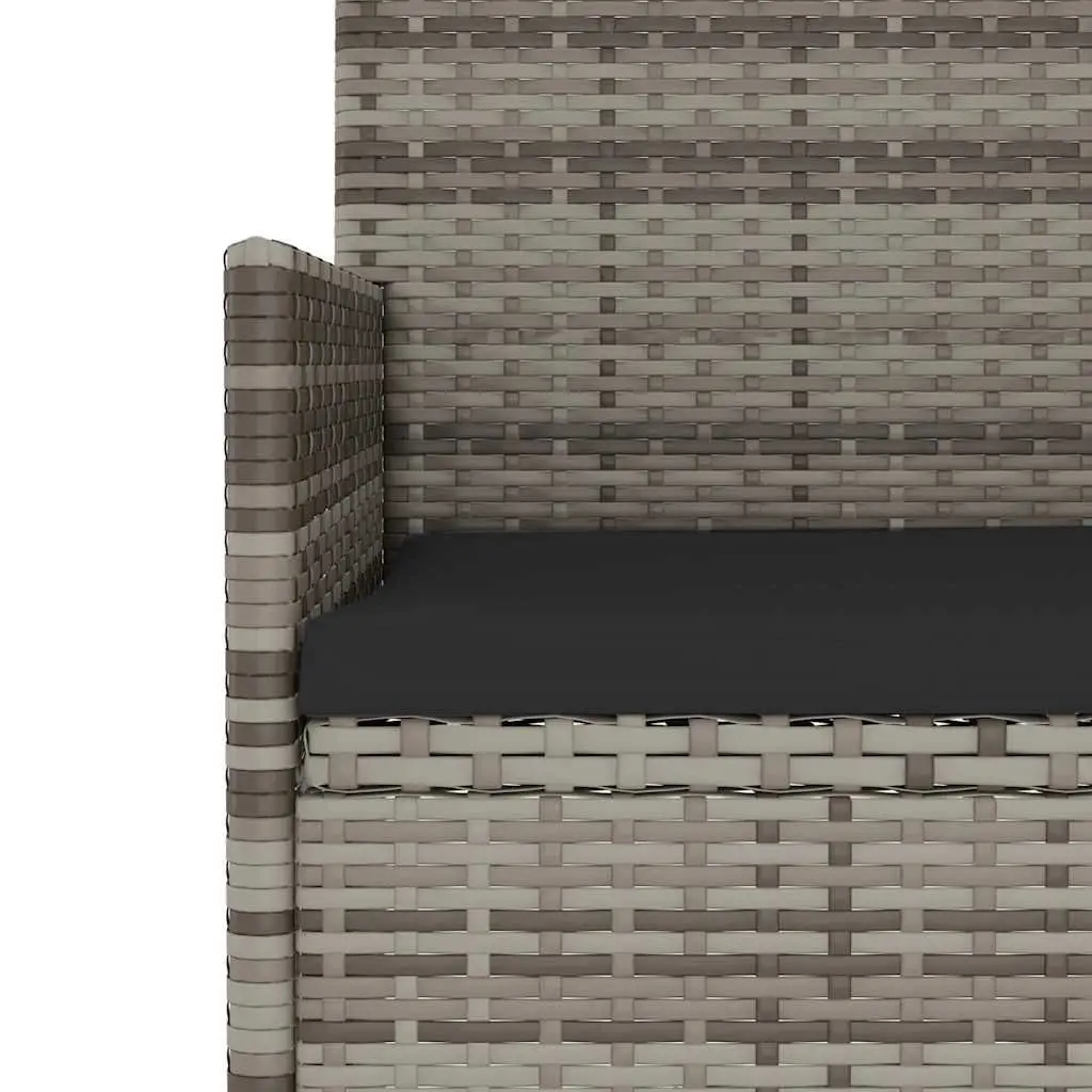 4 Piece Garden Lounge Set Grey Poly Rattan Outdoor Furniture with Cushions