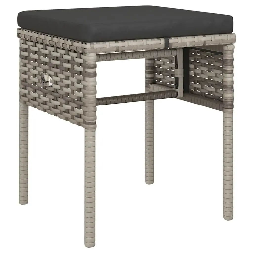 Garden Lounge Set 6 Piece Outdoor Furniture Grey Poly Rattan with Cushions