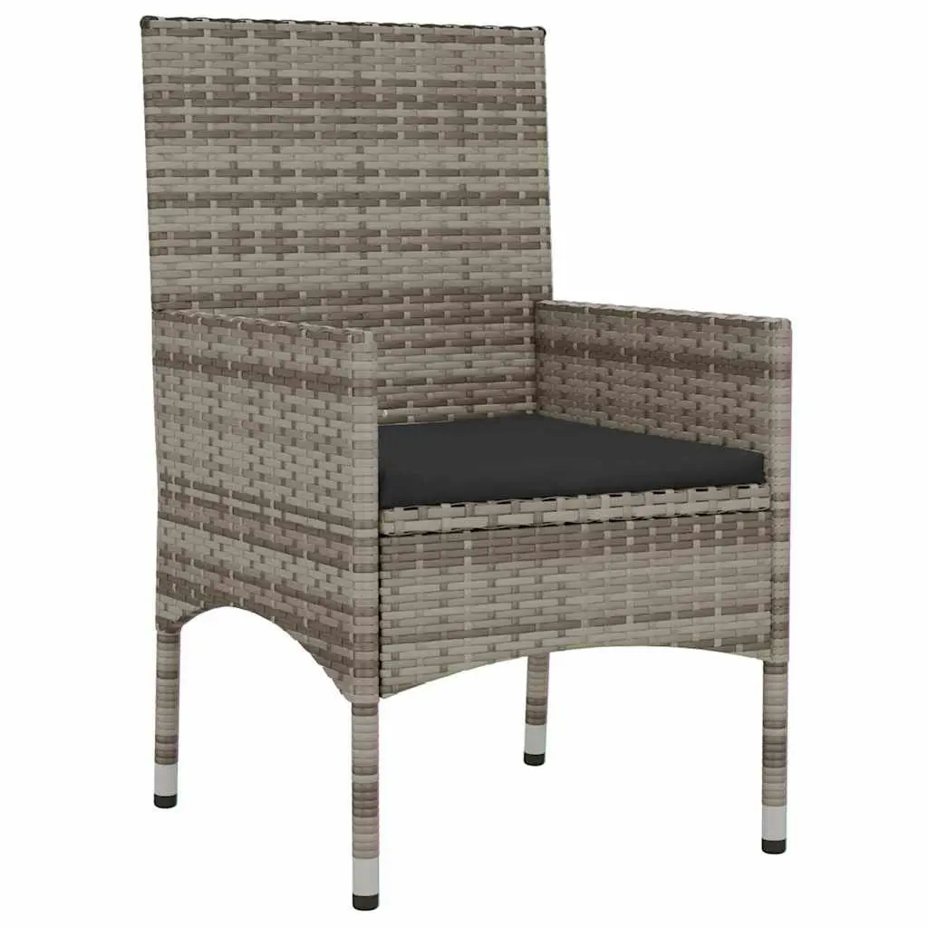 Garden Lounge Set 6 Piece Outdoor Furniture Grey Poly Rattan with Cushions
