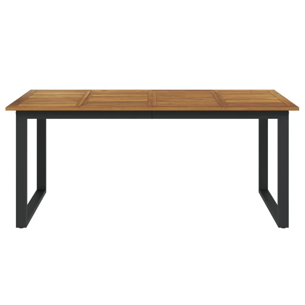 Garden Dining Table Solid Acacia Wood U-shaped Legs 180 x 90 x 75 cm