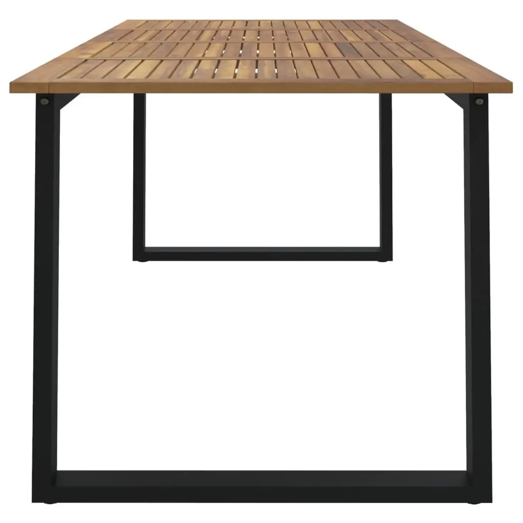 Garden Dining Table Solid Acacia Wood U-shaped Legs 180 x 90 x 75 cm