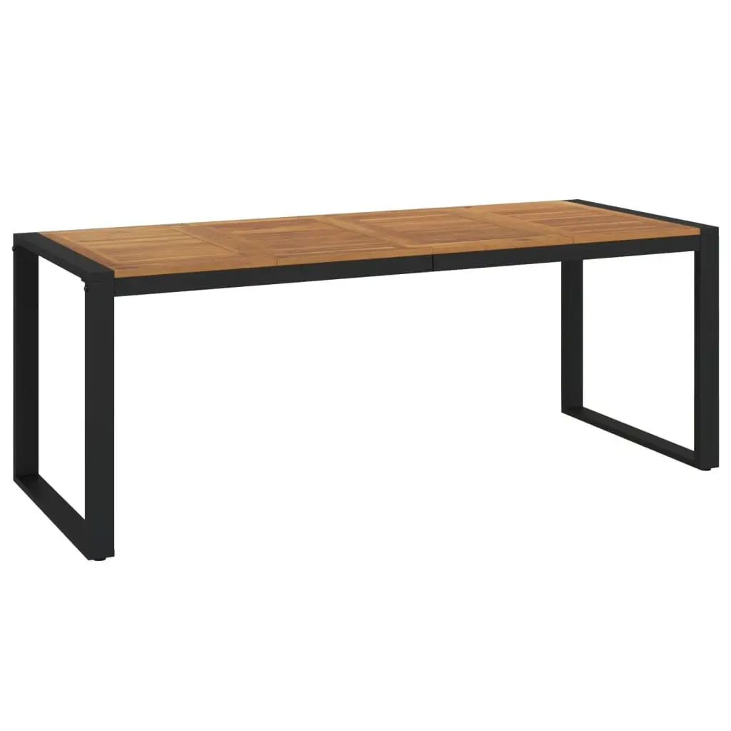 Outdoor Dining Table Acacia Wood U-Shaped Legs Brown 200cm x 90cm x 75cm