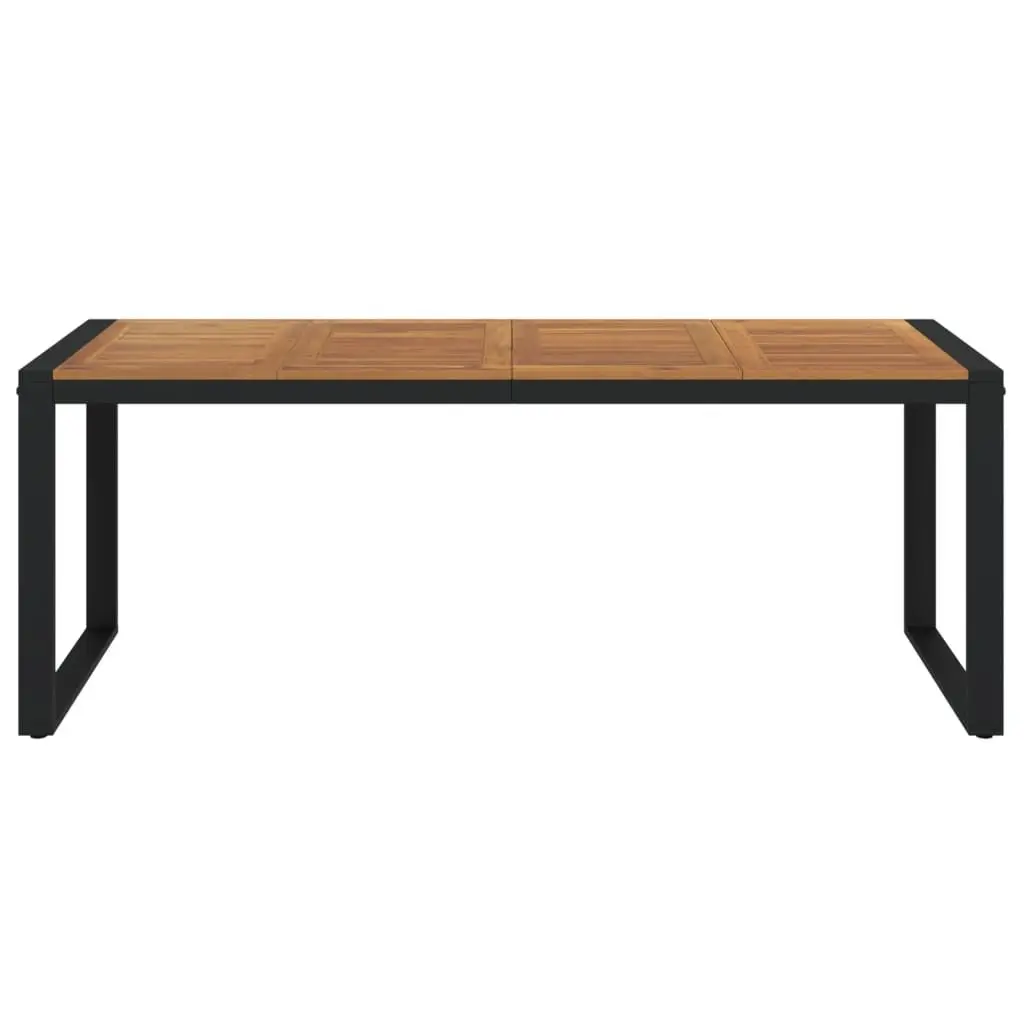 Outdoor Dining Table Acacia Wood U-Shaped Legs Brown 200cm x 90cm x 75cm